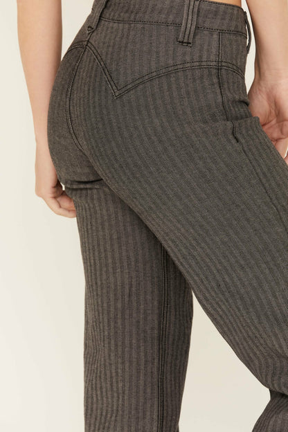 Annex Herringbone Revel Mid Rise Stretch Trouser Pants