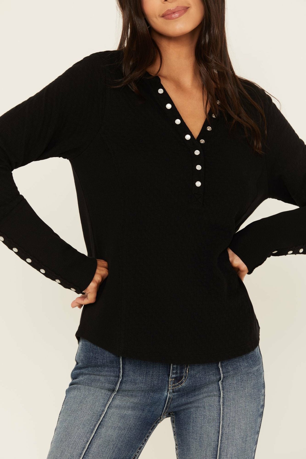 Pearl Knit Henley Shirt
