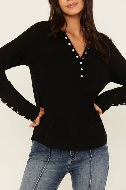 Pearl Knit Henley Shirt