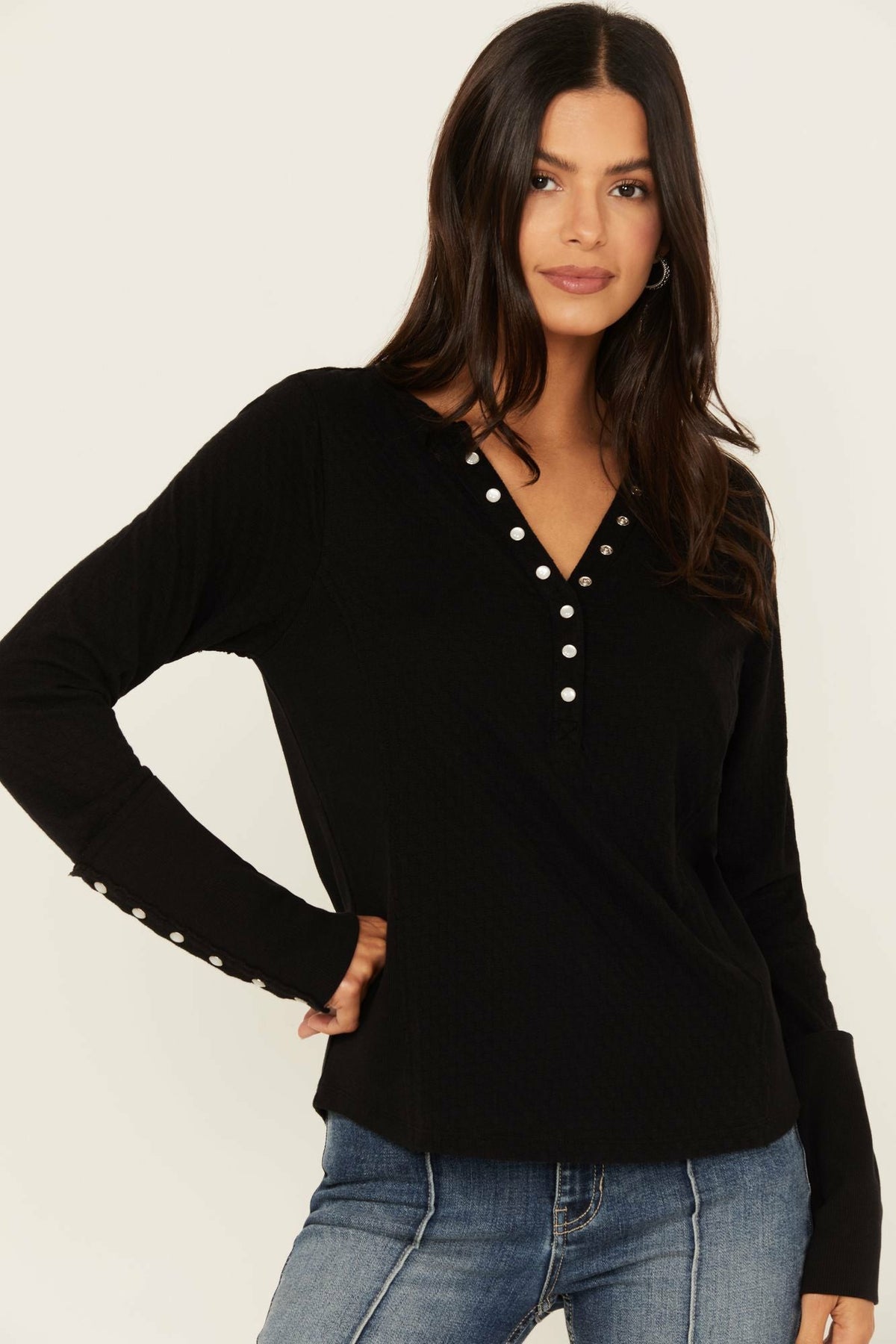 Pearl Knit Henley Shirt