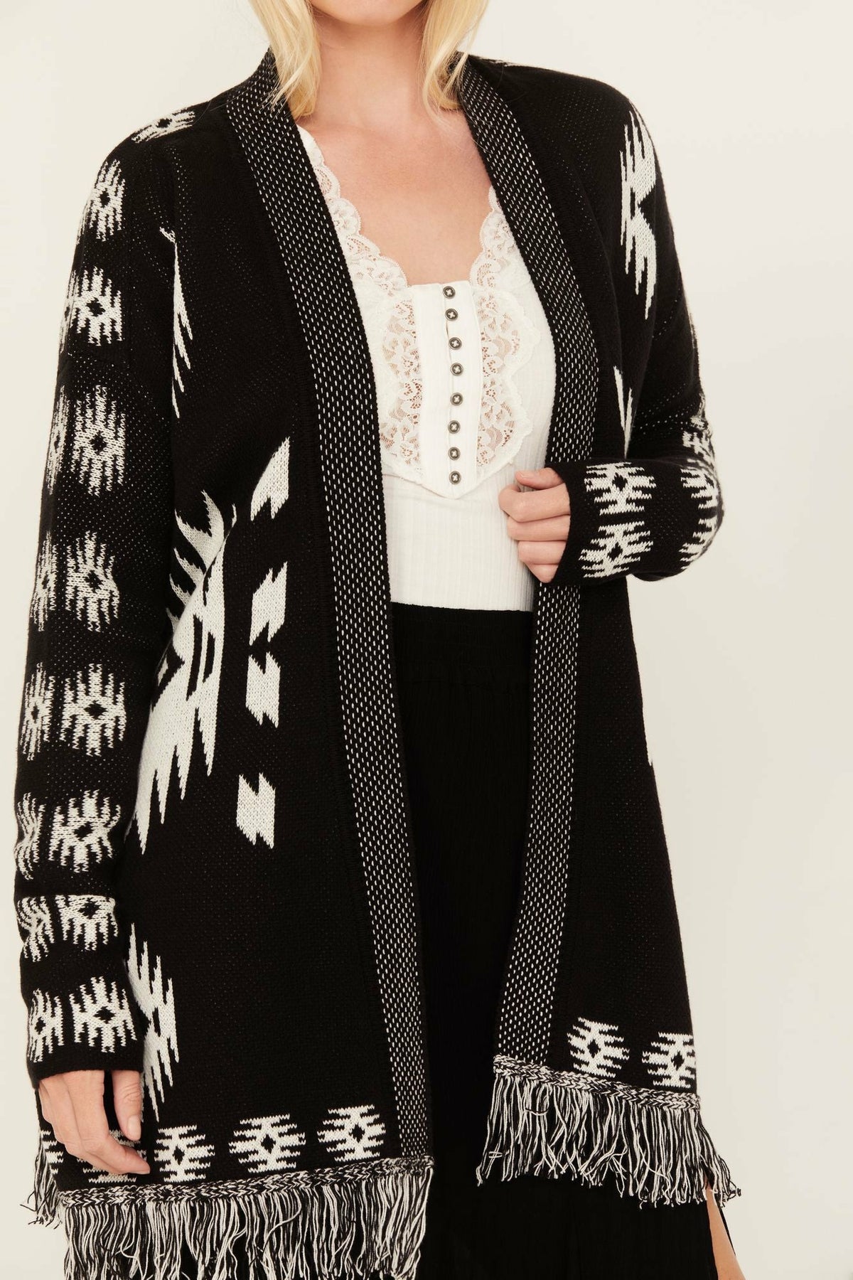 Mamie Southwestern Print Cardigan