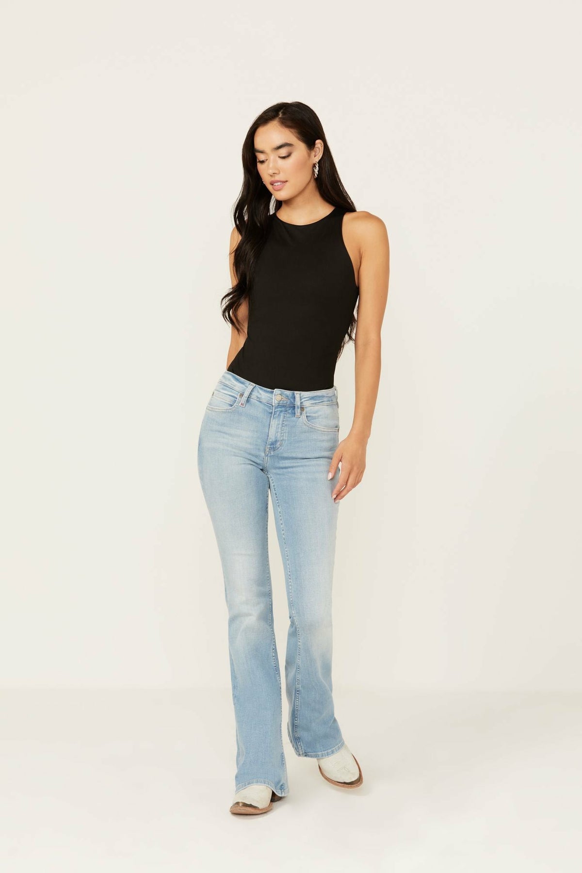 Rebel Kinsdale Light Wash Mid Rise Bootcut Jeans