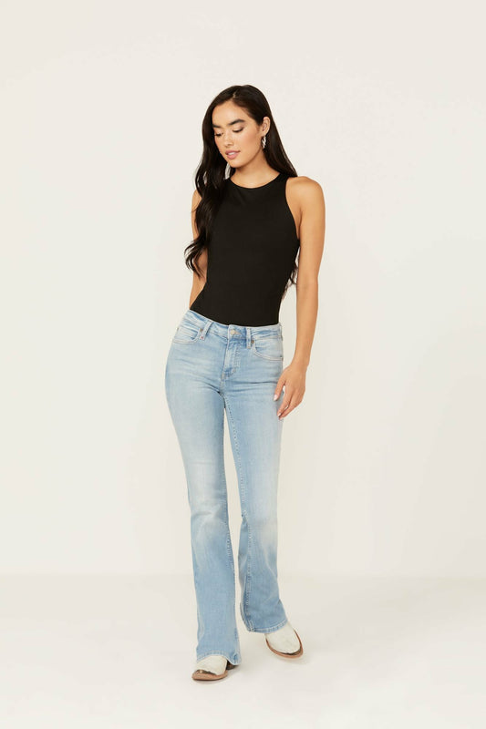Rebel Kinsdale Light Wash Mid Rise Bootcut Jeans