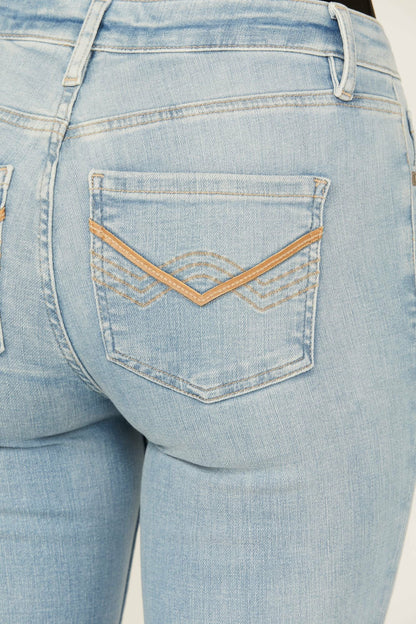 Rebel Kinsdale Light Wash Mid Rise Bootcut Jeans