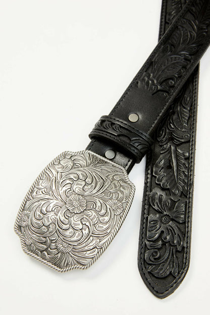Westerly Drive Black Tooled Belt