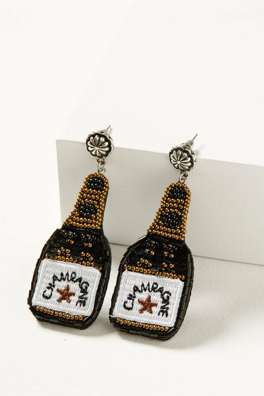 Laramie Champagne Beaded Earrings