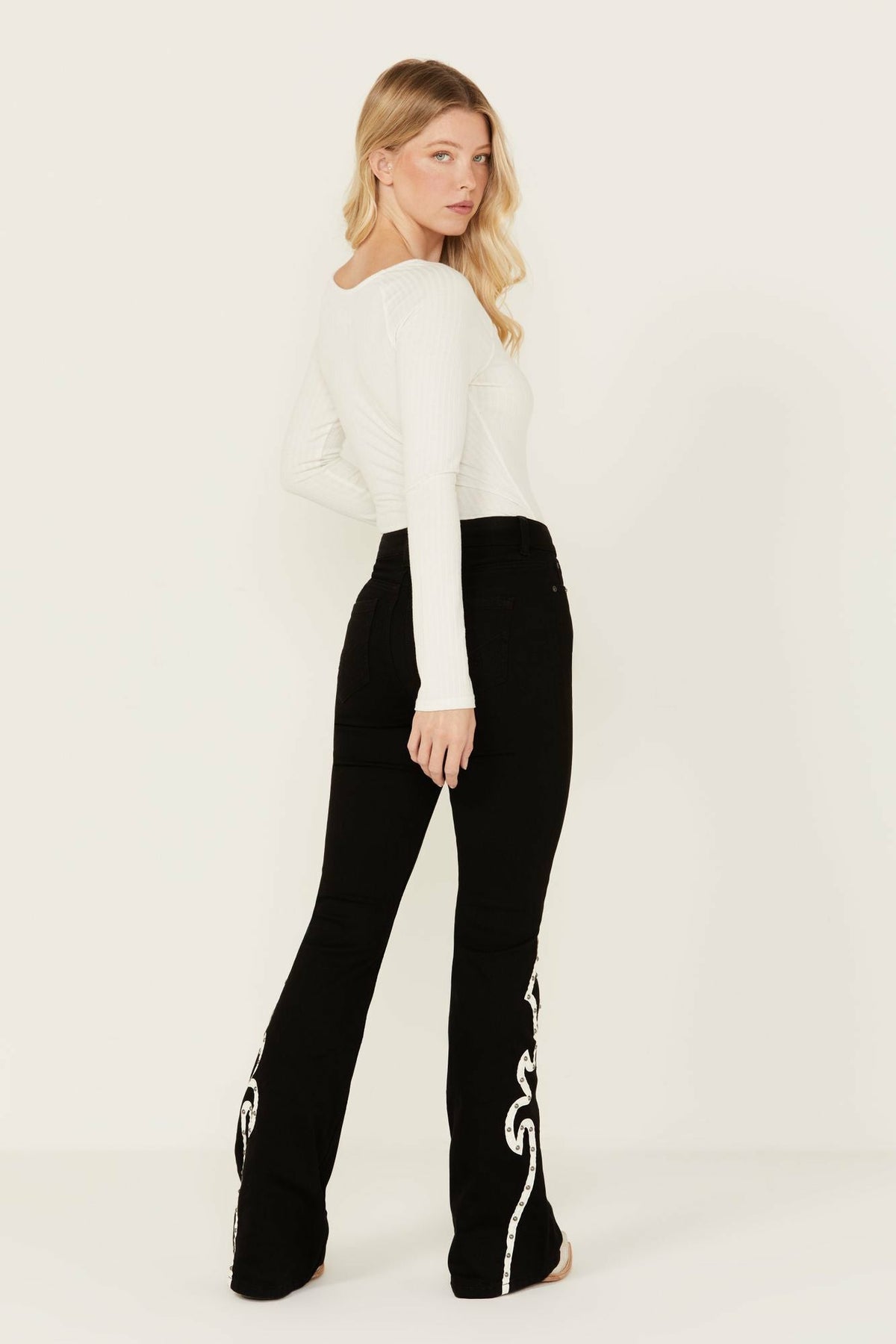 Grove Western Pieced High Rise Gypsy Stretch Bootcut Jeans
