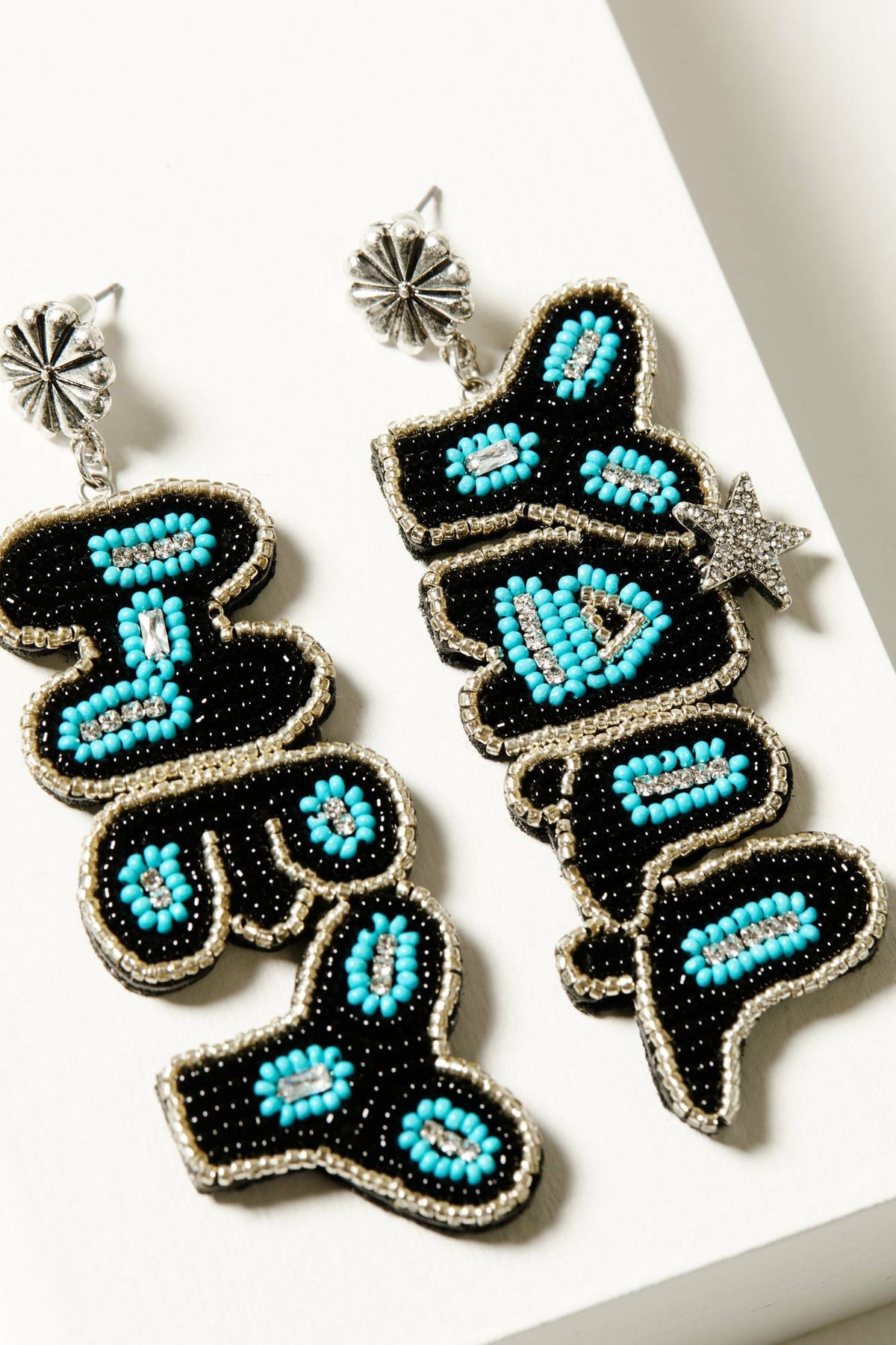 Hey Y'all Turquoise Beaded Earrings
