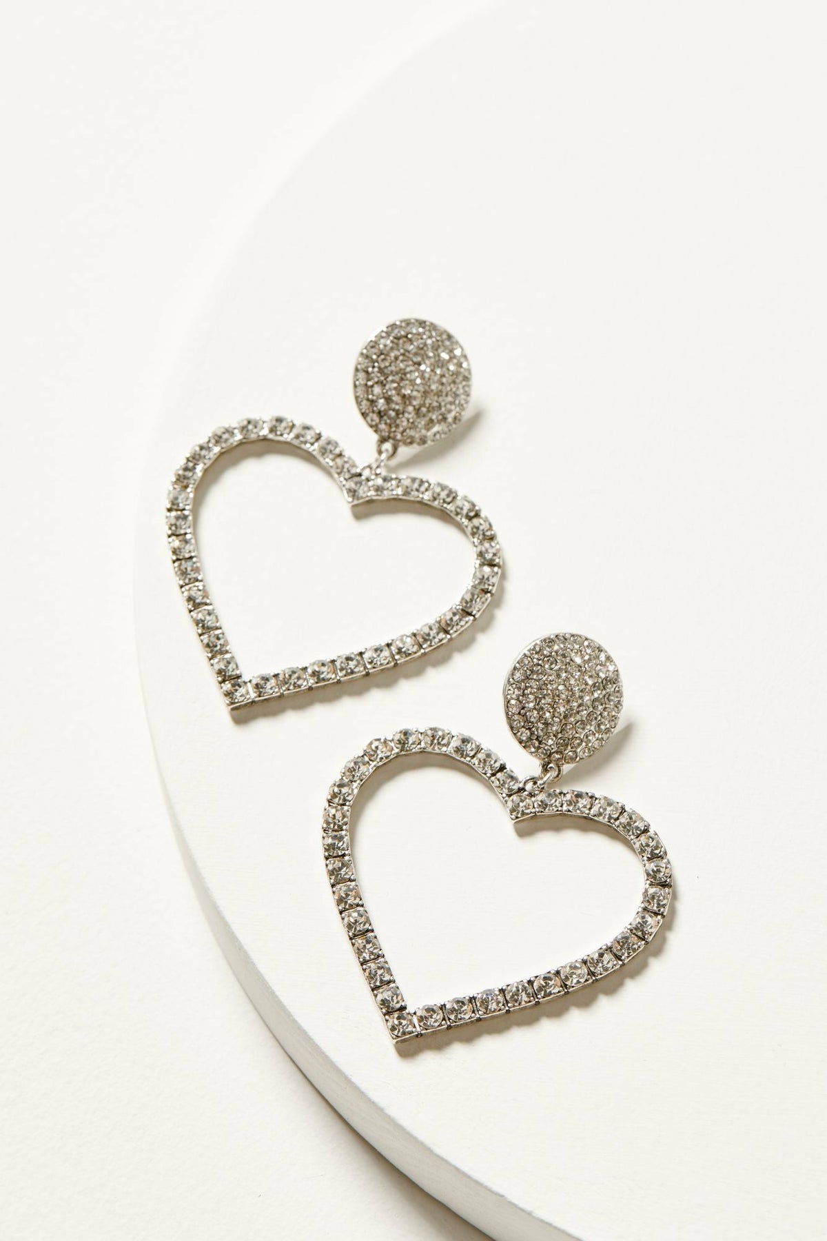 Jeanette Heart Rhinestone Earrings