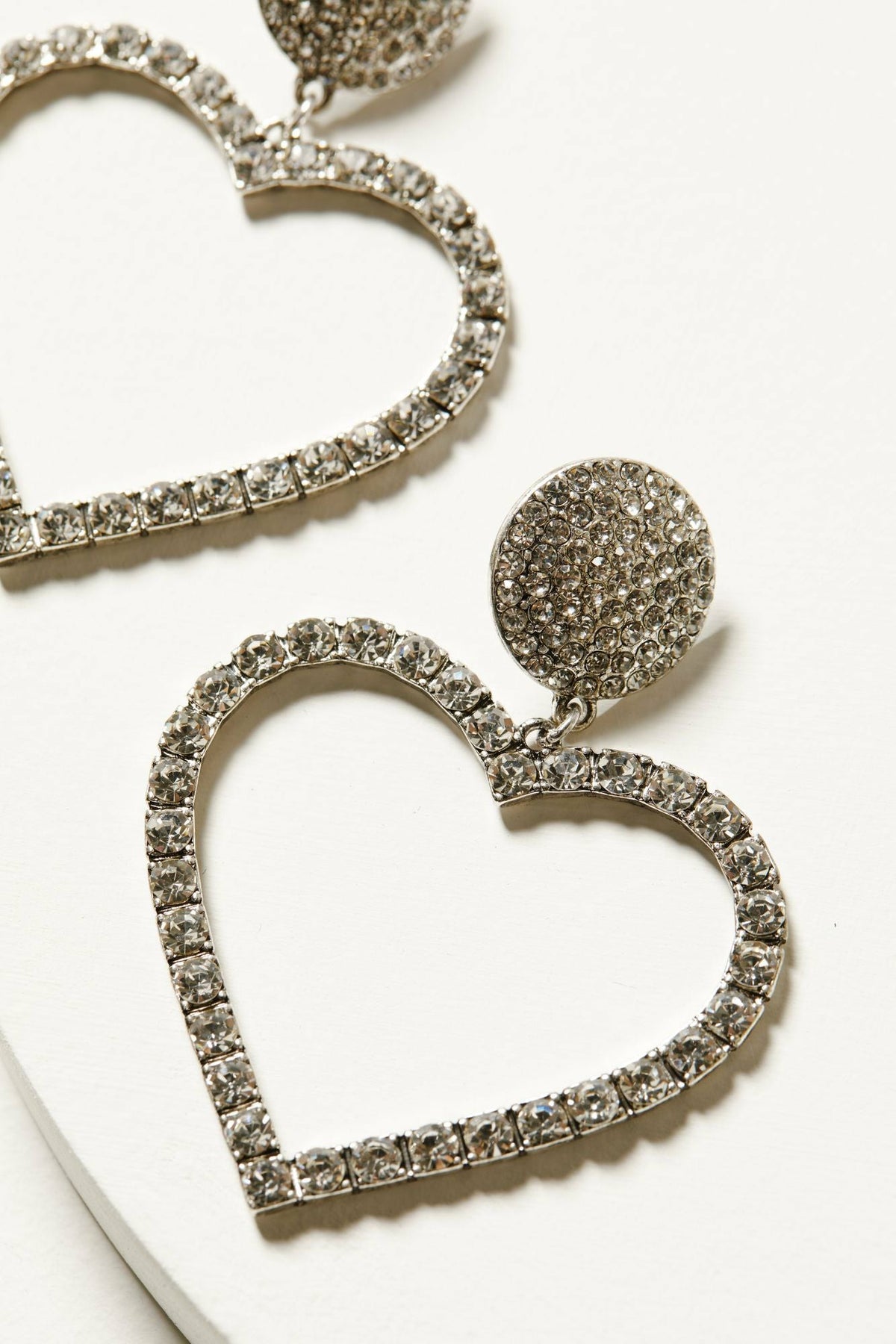 Jeanette Heart Rhinestone Earrings