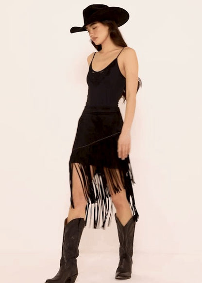 Shiloh Asymmetrical Faux Suede Skirt