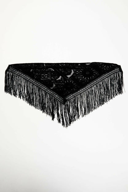 Camillia Velvet Burnout Fringe Scarf