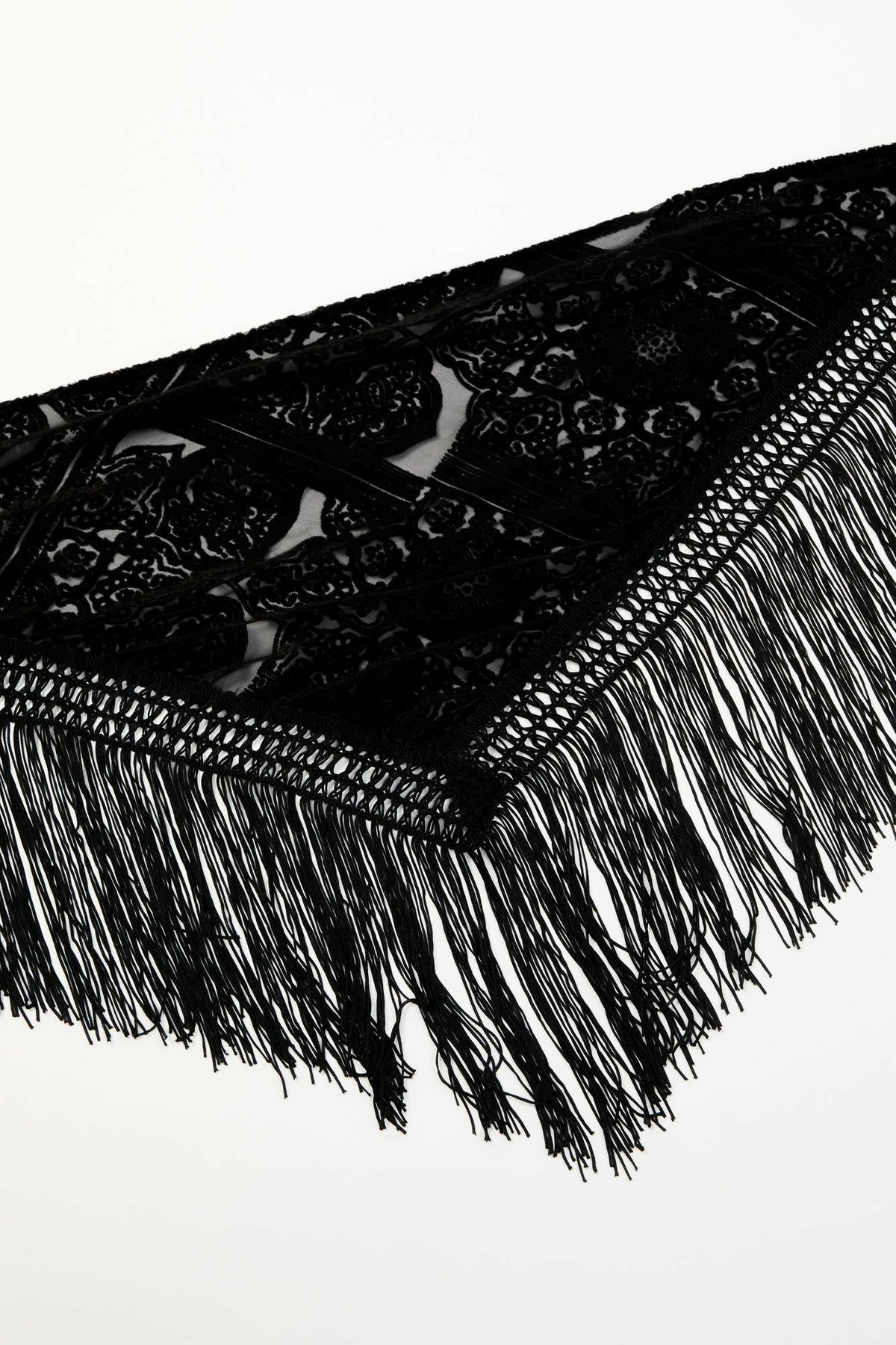 Camillia Velvet Burnout Fringe Scarf