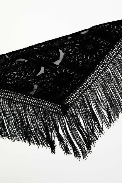 Camillia Velvet Burnout Fringe Scarf