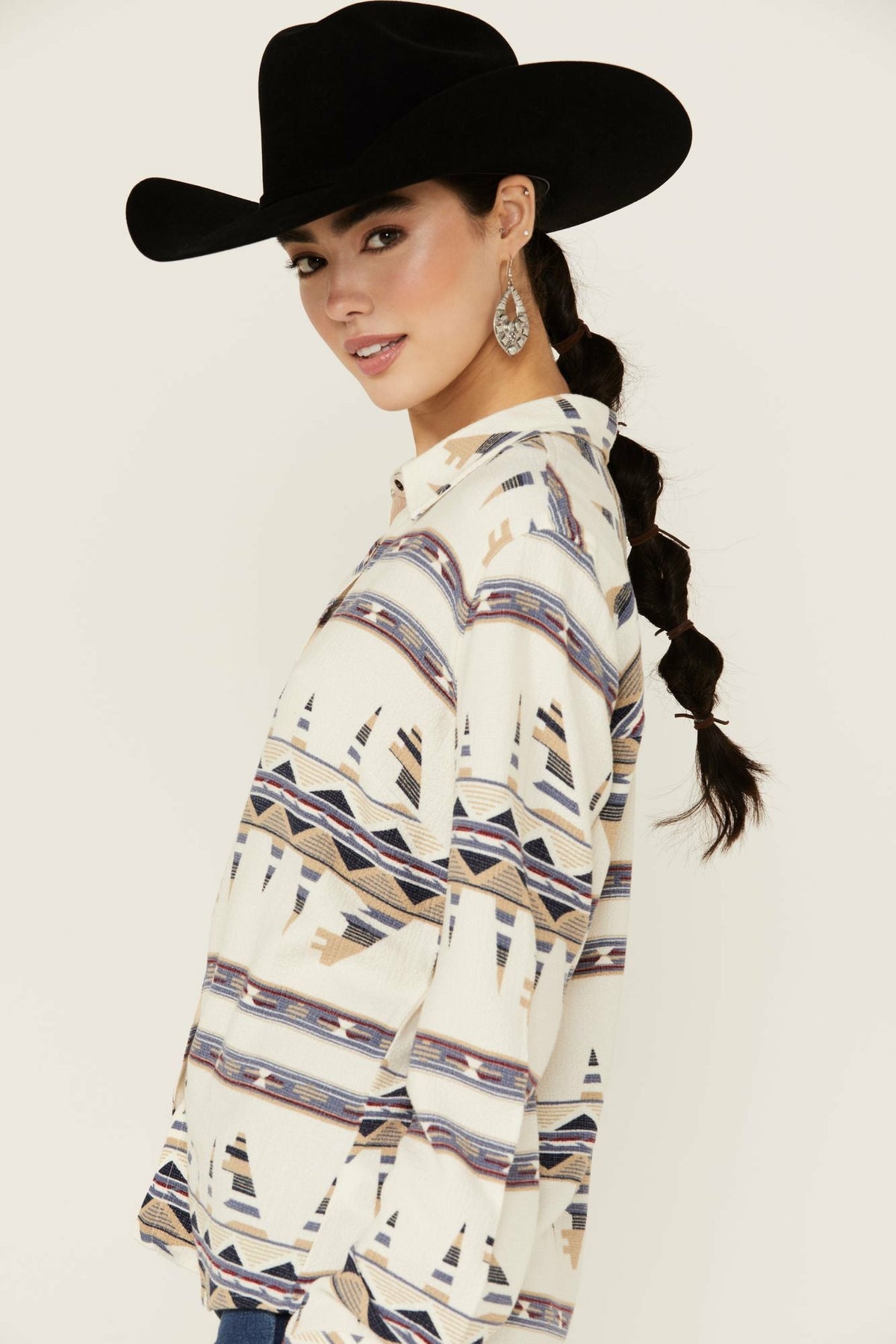 Featherlight Printed Long Sleeve Pearl Snap Western Shirt