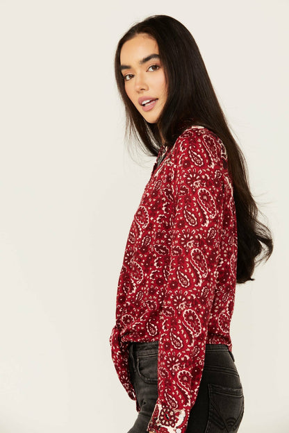 Erwin Printed Tie Front Shirt