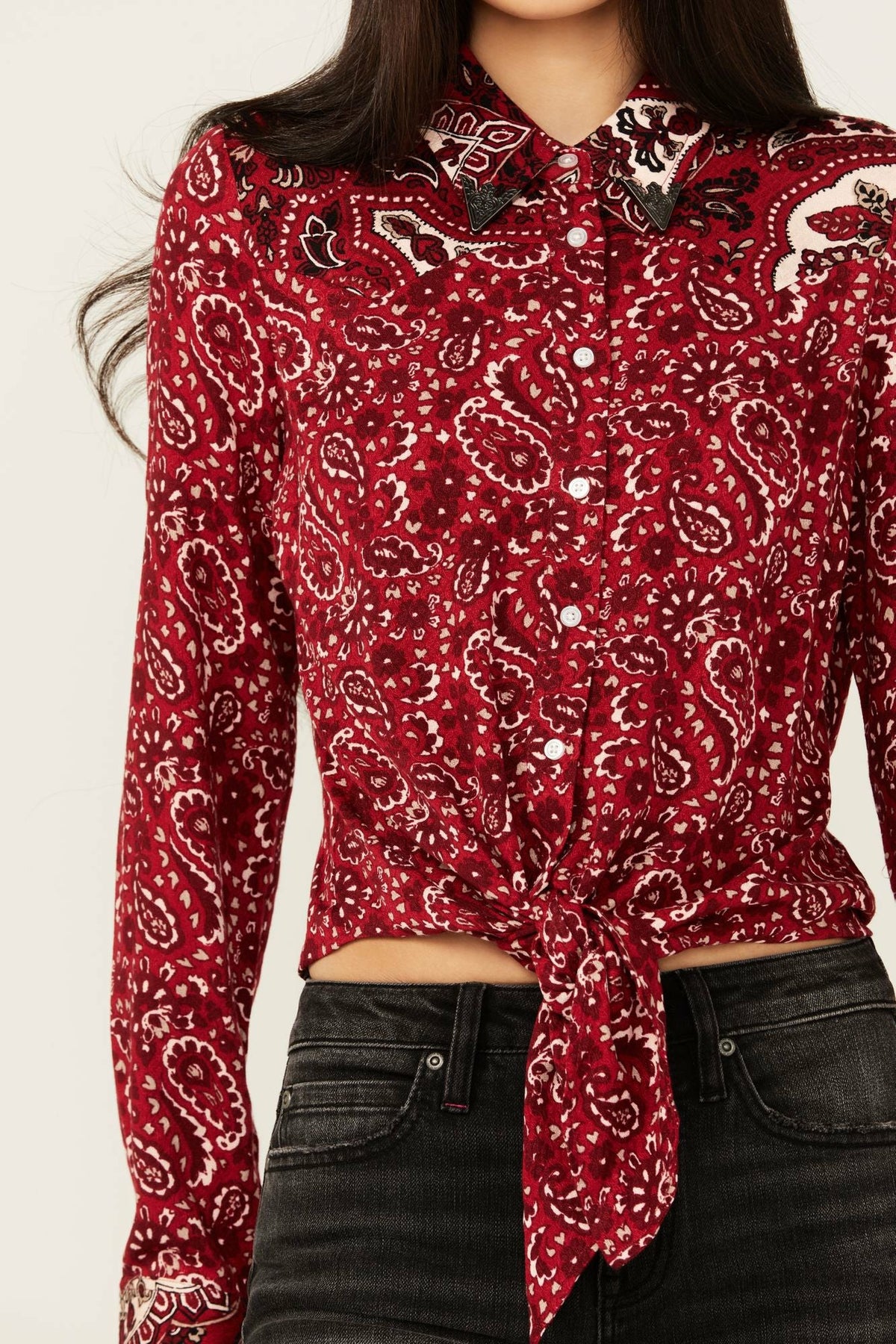 Erwin Printed Tie Front Shirt