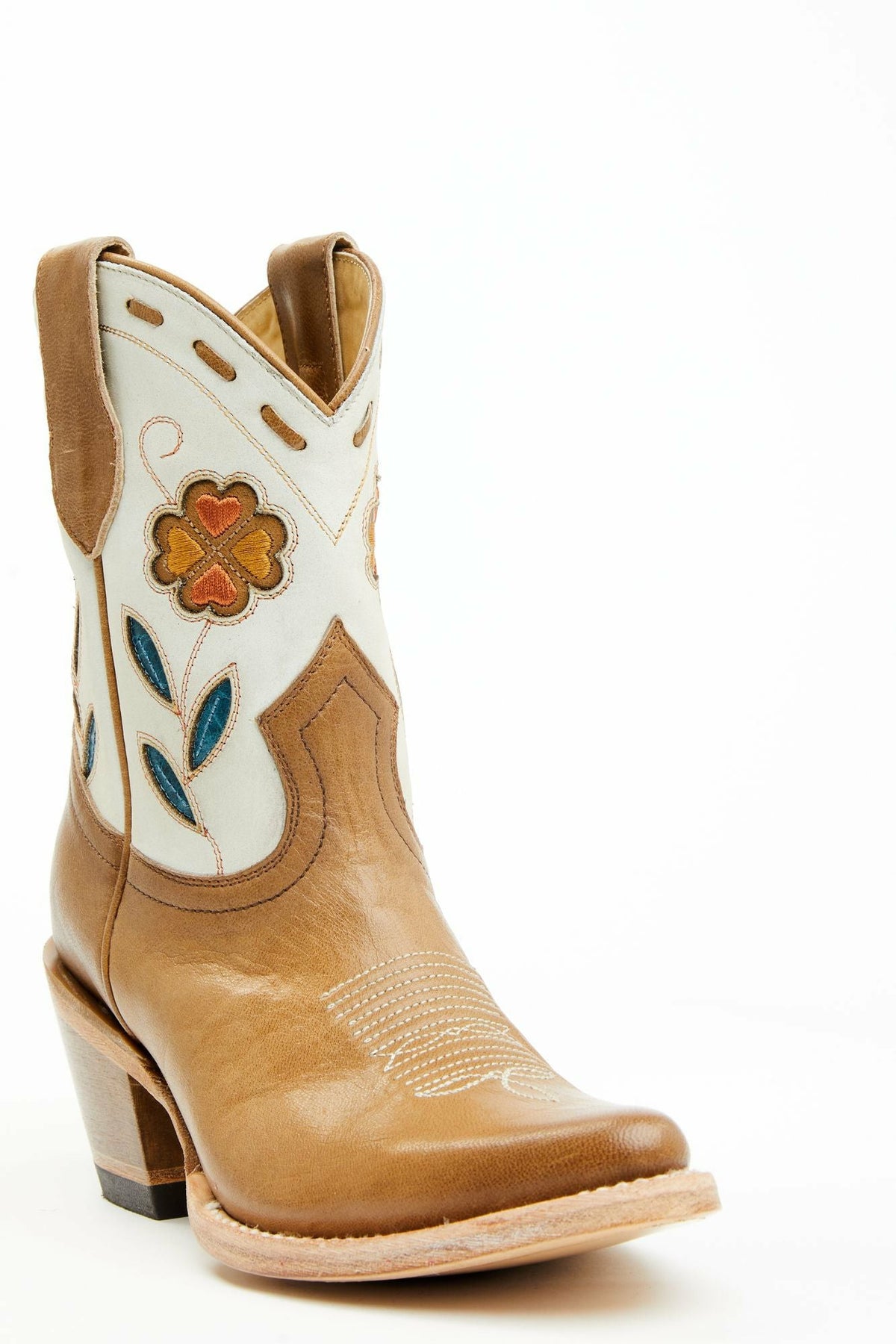 Runaway Tan Western Booties - Round Toe