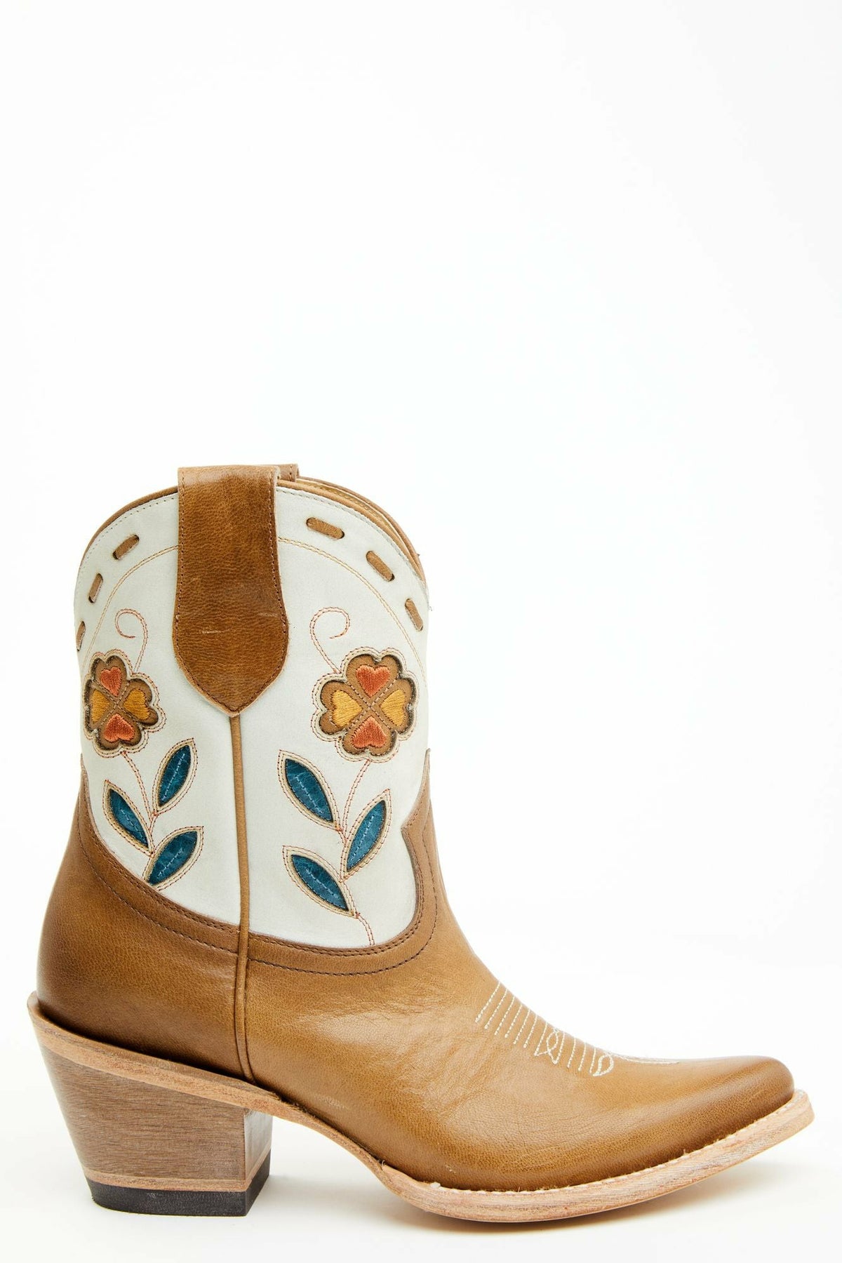 Runaway Tan Western Booties - Round Toe