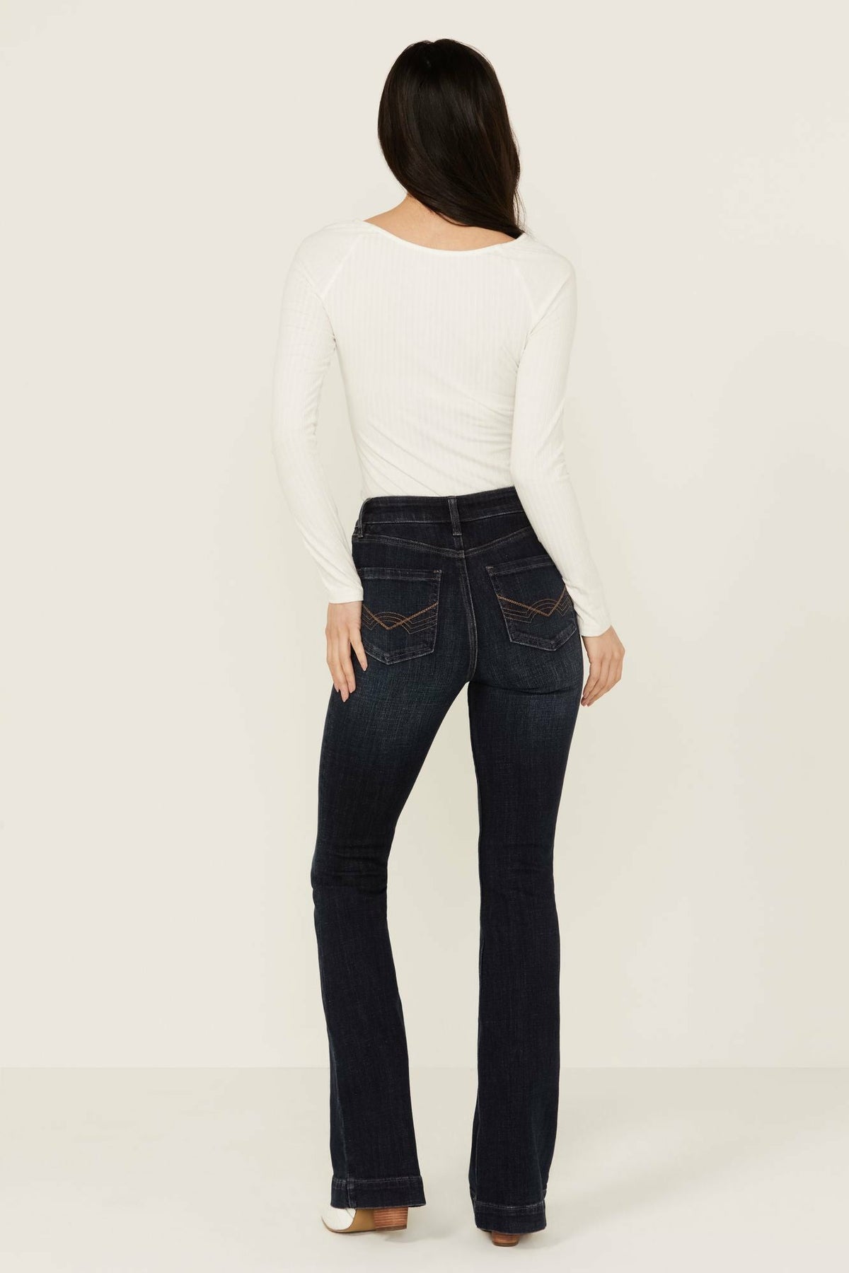 Regent Dark Wash Gypsy High Rise Seamed Bootcut Comfort Stretch Denim Jeans