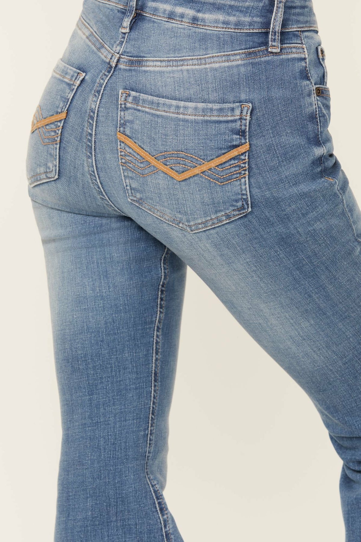 Alto Vista Medium Wash Mid Rise Bootcut Stretch Denim Jeans