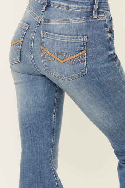 Alto Vista Medium Wash Mid Rise Bootcut Stretch Denim Jeans