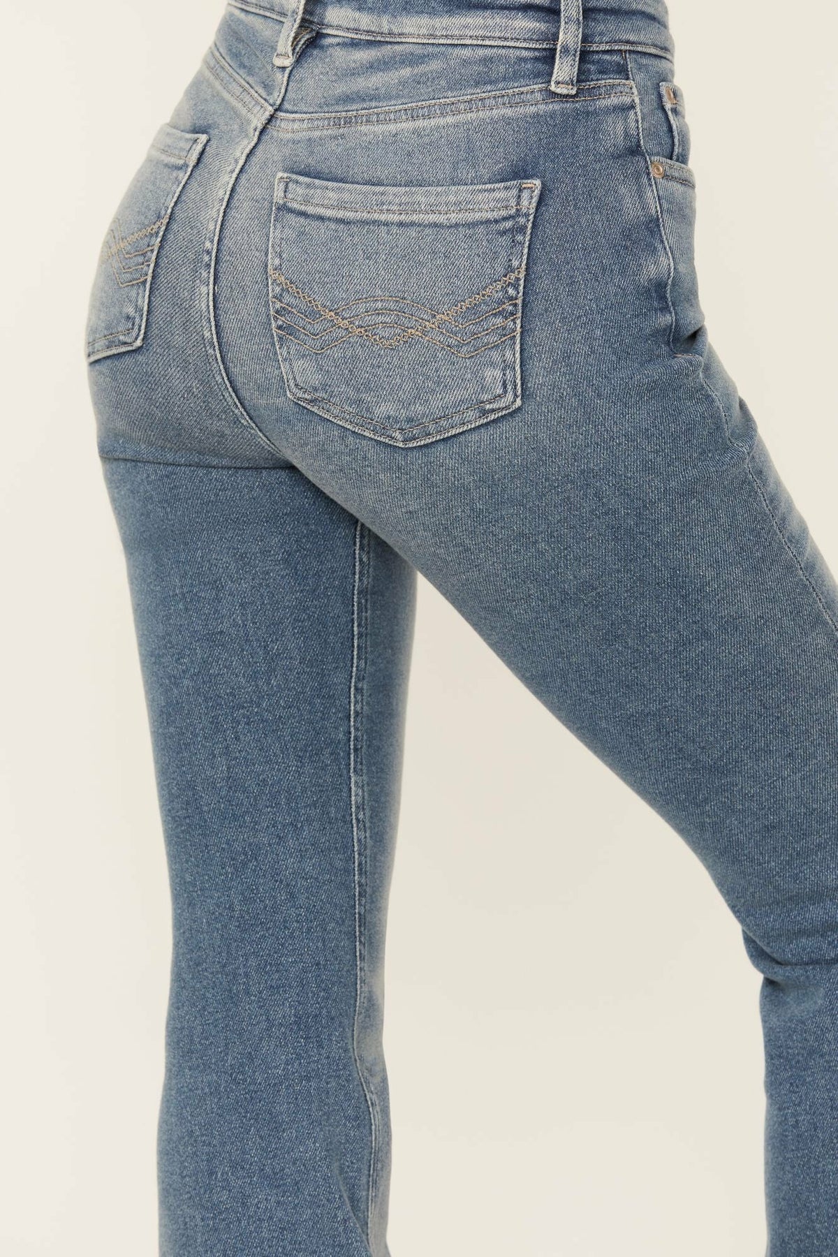 Barnwell Medium Wash High Rise Flare Stretch Denim Jeans