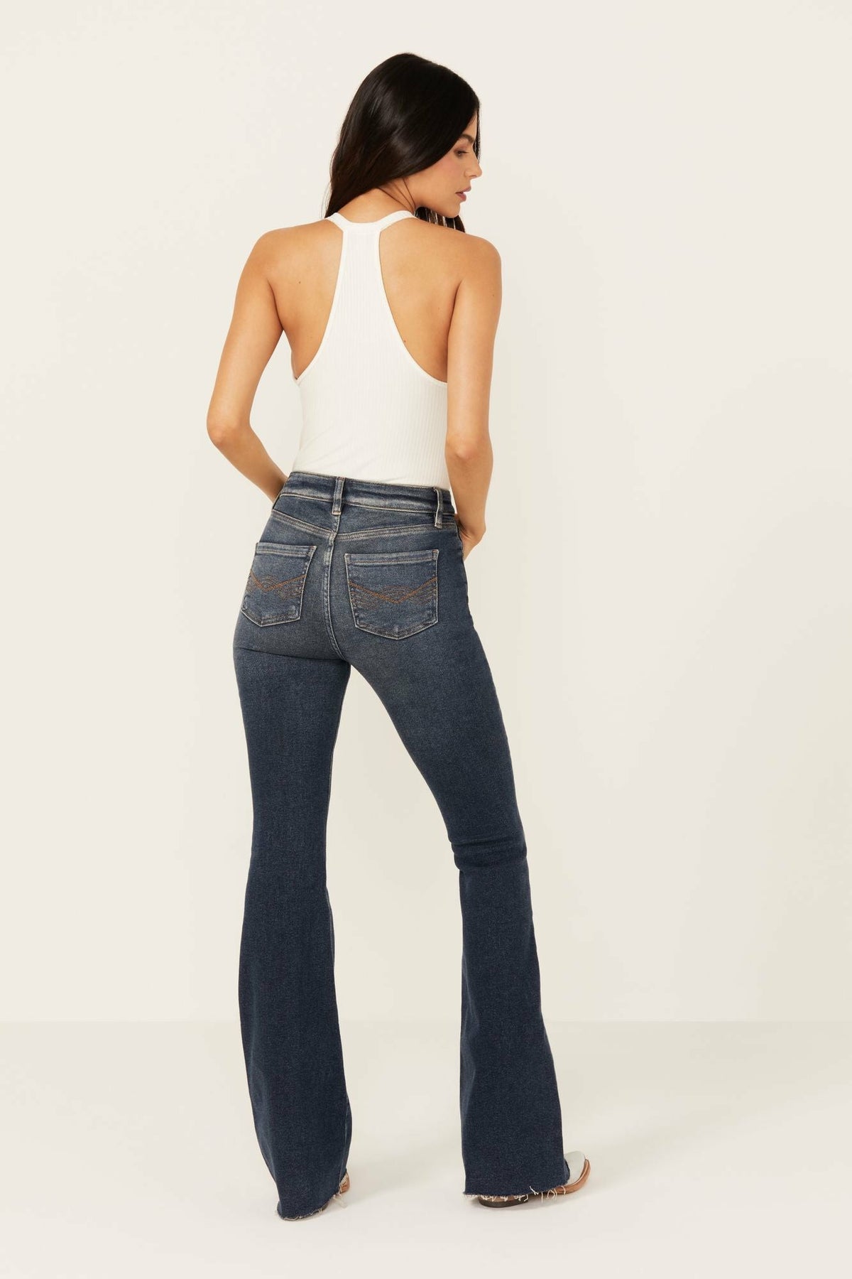 Cannery Dark Wash Gypsy High Rise Flare Super Stretch Denim Jeans