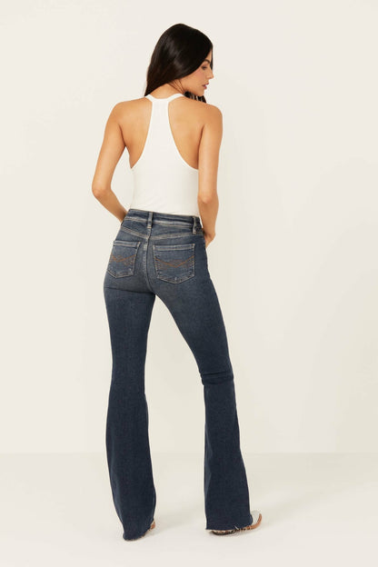 Cannery Dark Wash Gypsy High Rise Flare Super Stretch Denim Jeans