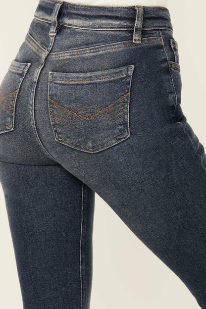 Cannery Dark Wash Gypsy High Rise Flare Super Stretch Denim Jeans