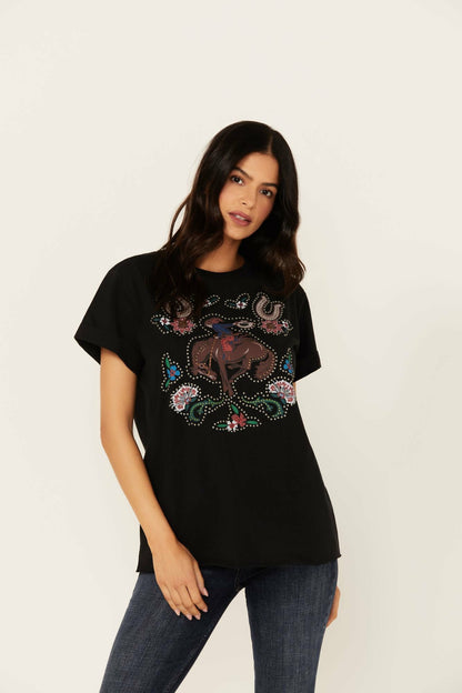 Rowena Embellished Short Sleeve Graphic Tee