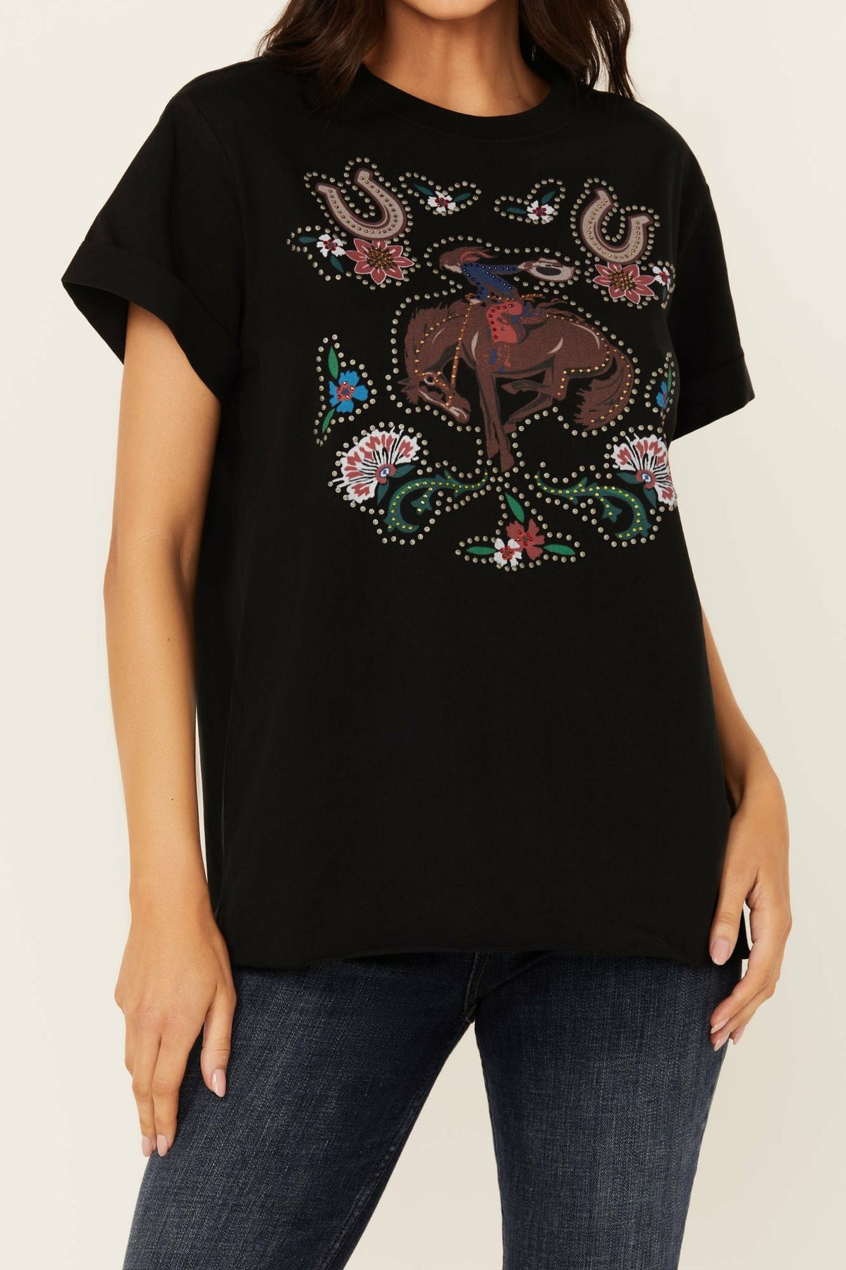Rowena Embellished Short Sleeve Graphic Tee