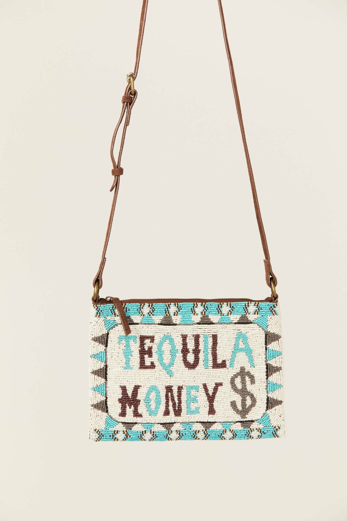 Tequila Money Beaded Crossbody Bag
