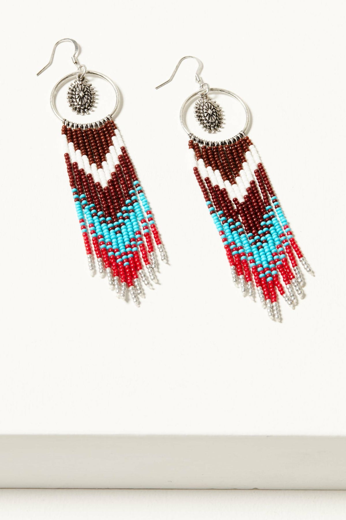 Cezanne Antique Seed Bead Fringe Earrings