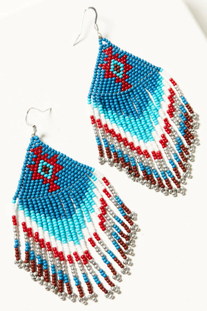 Blueridge Antique Seed Bead Fringe Earrings