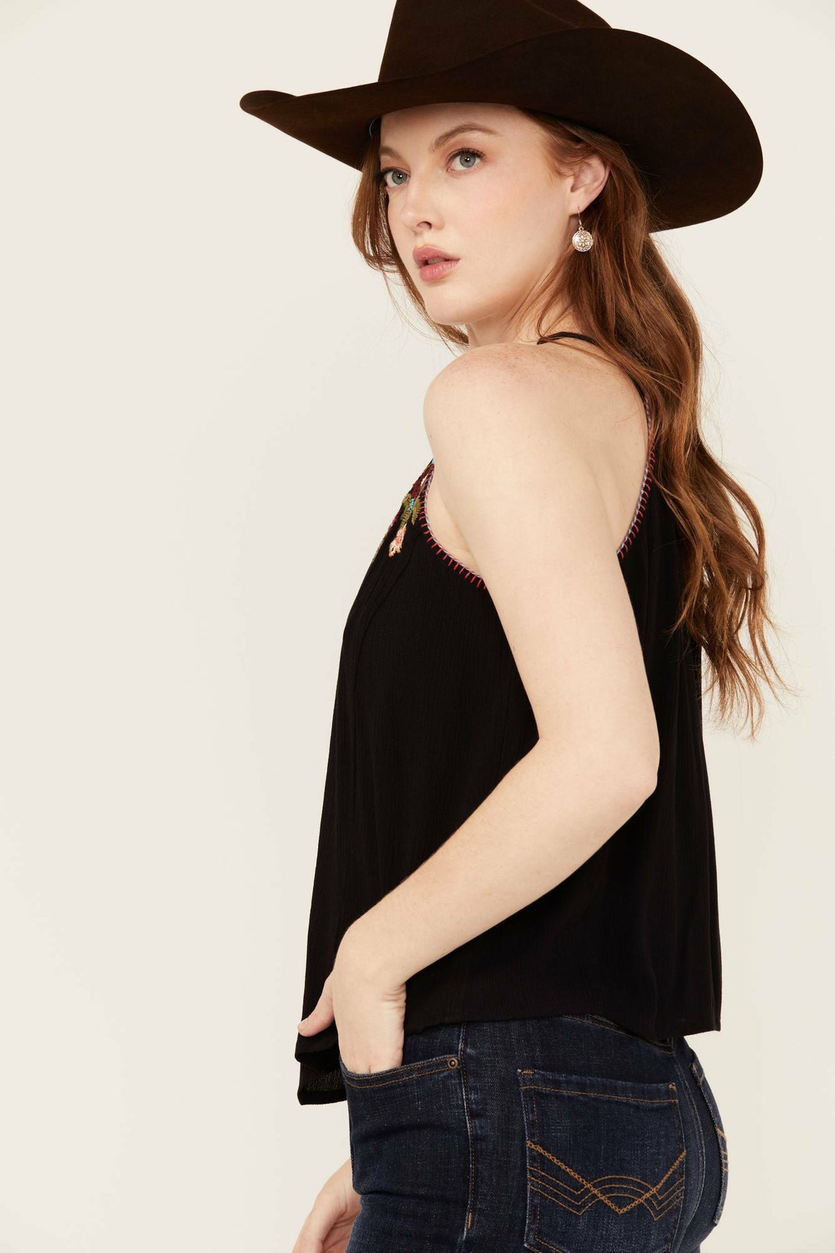 Surrey Embroidered And Beaded Halter Top