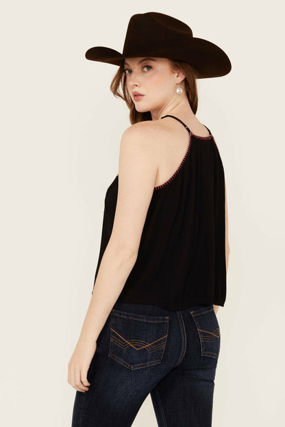 Surrey Embroidered And Beaded Halter Top