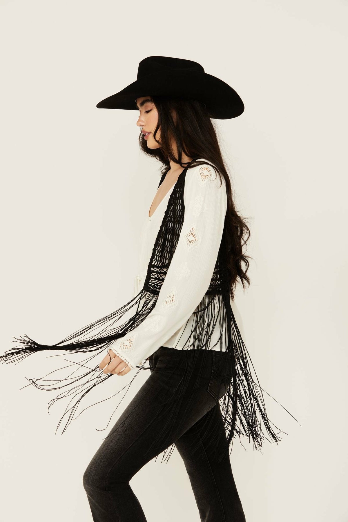 Hawls Crochet Fringe Vest