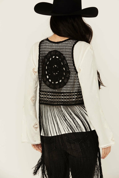 Hawls Crochet Fringe Vest