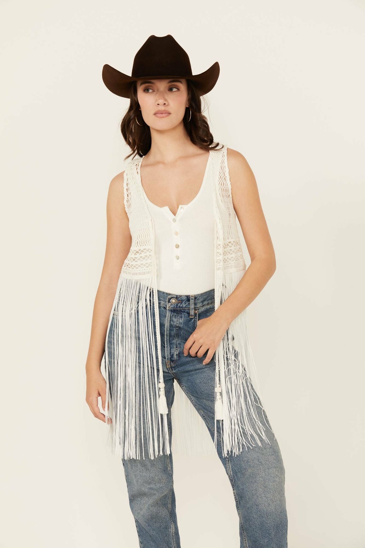 Hawls Crochet Fringe Vest