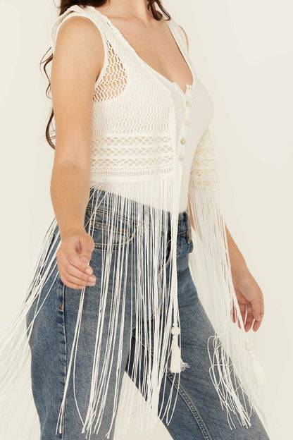 Hawls Crochet Fringe Vest