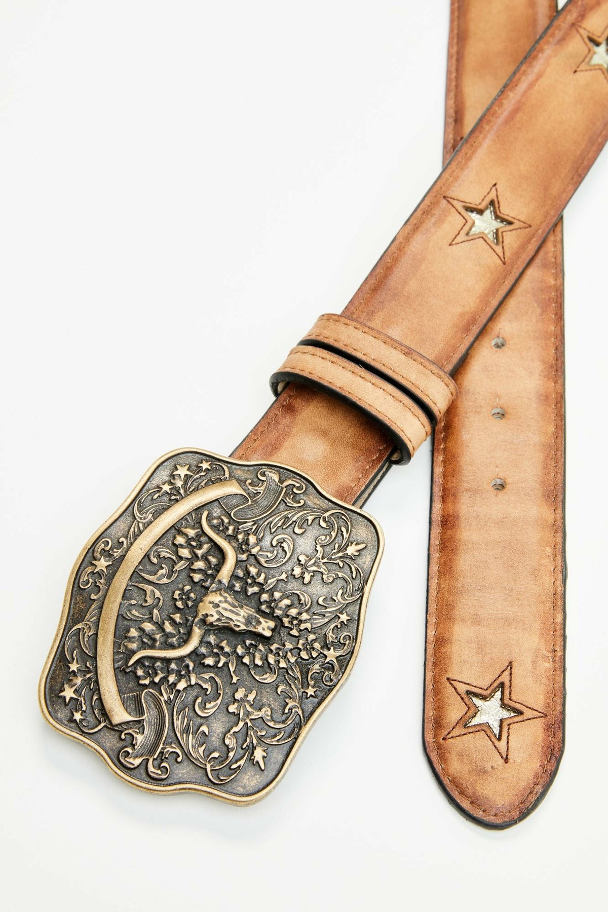 Cordero Longhorn Buckle And Star Cutout Belt