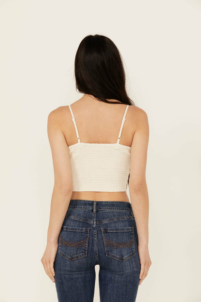Jessamine Embroidered Beaded Crop Top