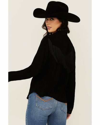 Etta Fringe Long Sleeve Snap Western Shirt