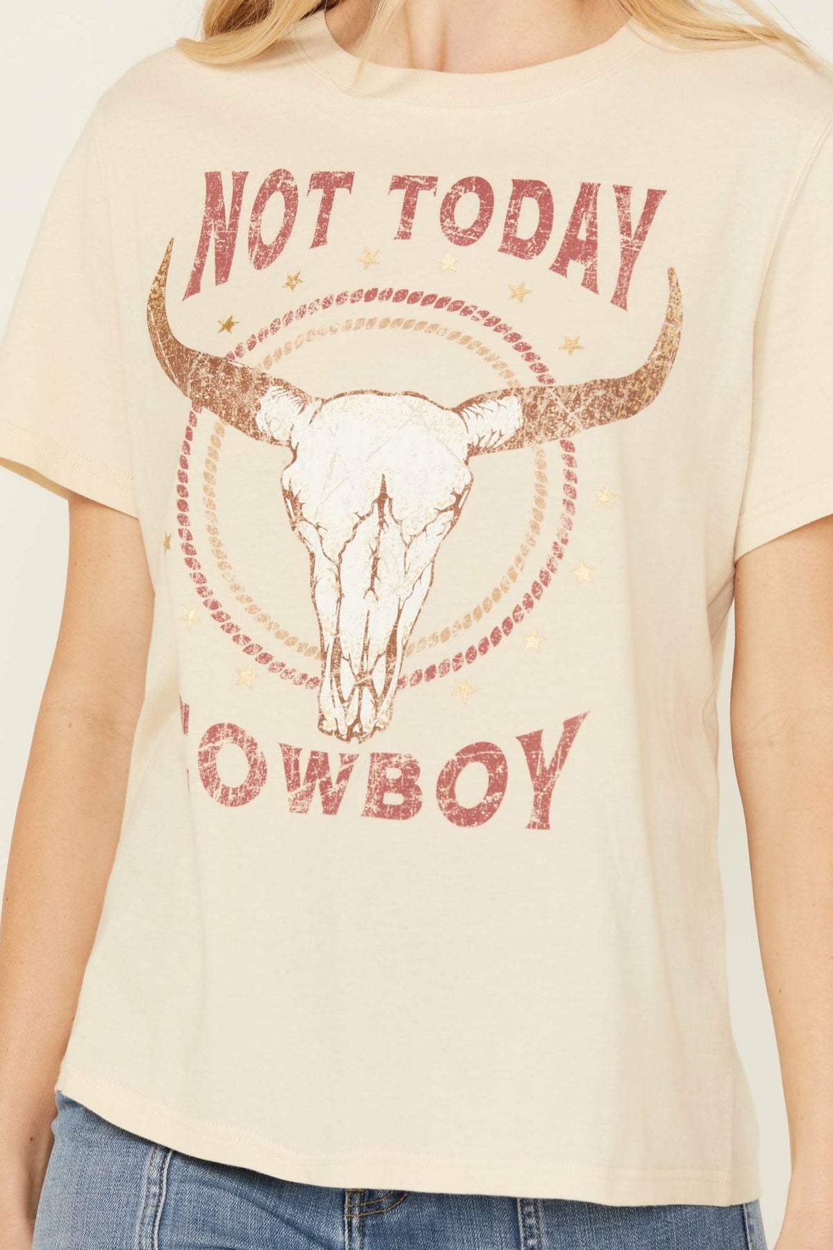 Not Today Cowboy Boyfriend Fit Short Sleeve Graphic Tee