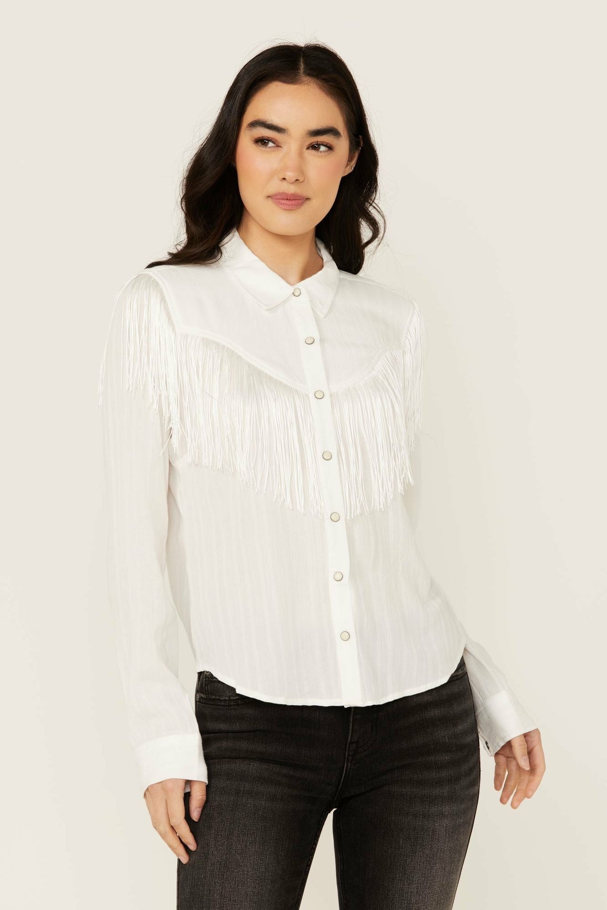 Etta Fringe Long Sleeve Snap Western Shirt
