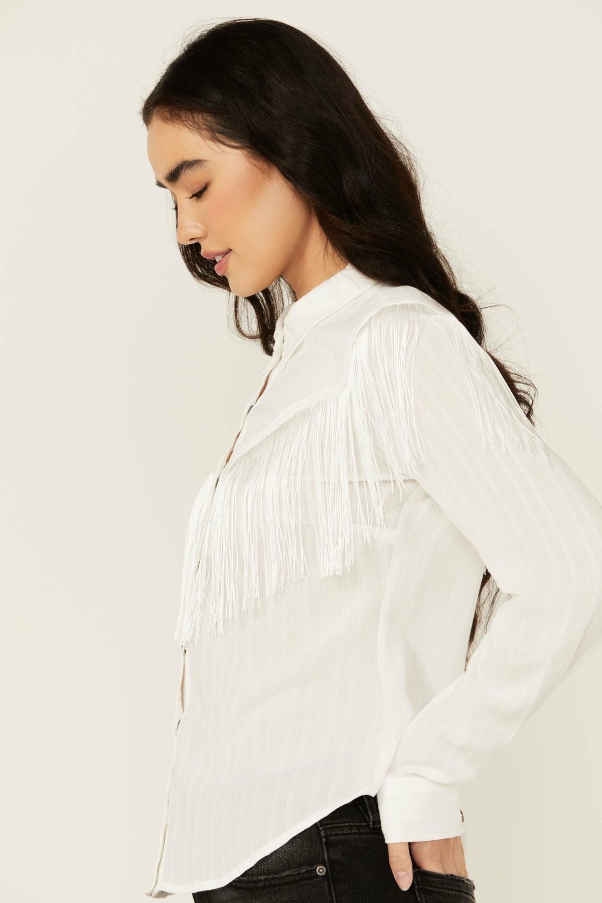 Etta Fringe Long Sleeve Snap Western Shirt