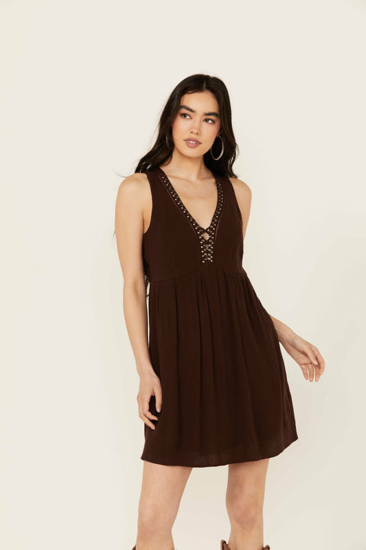 Winfrey Criss Cross Front Embellished Dress