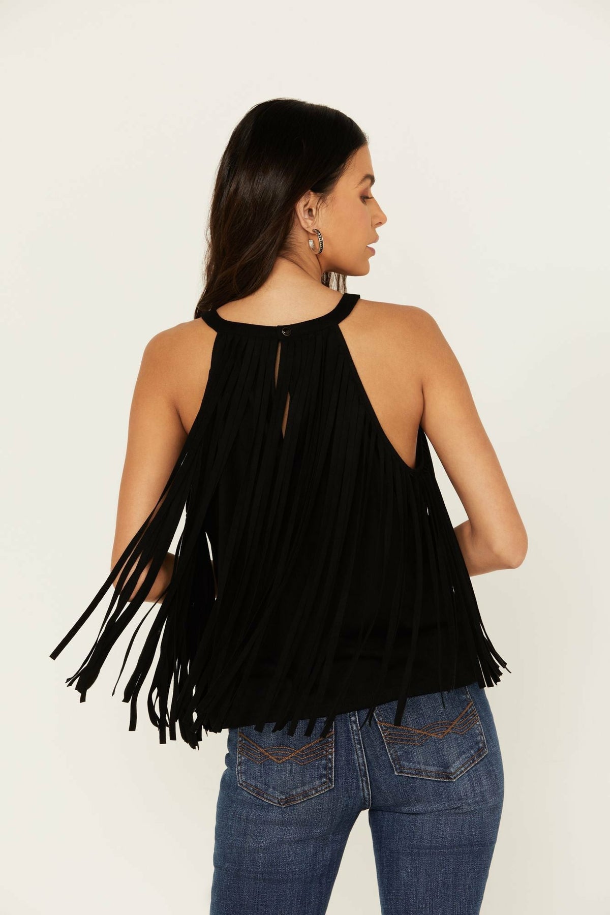 Madie Faux Suede Fringe Tank