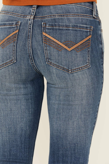 Bayside Medium Wash Mid Rise Bootcut Stretch Denim Jeans